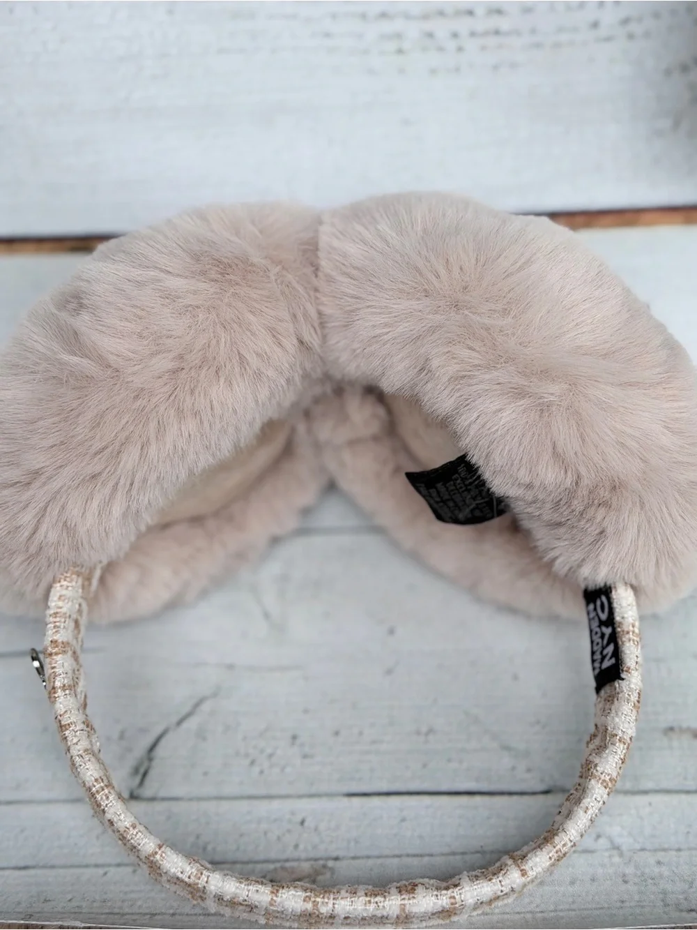 Plush Faux Fur Earmuffs in Blush